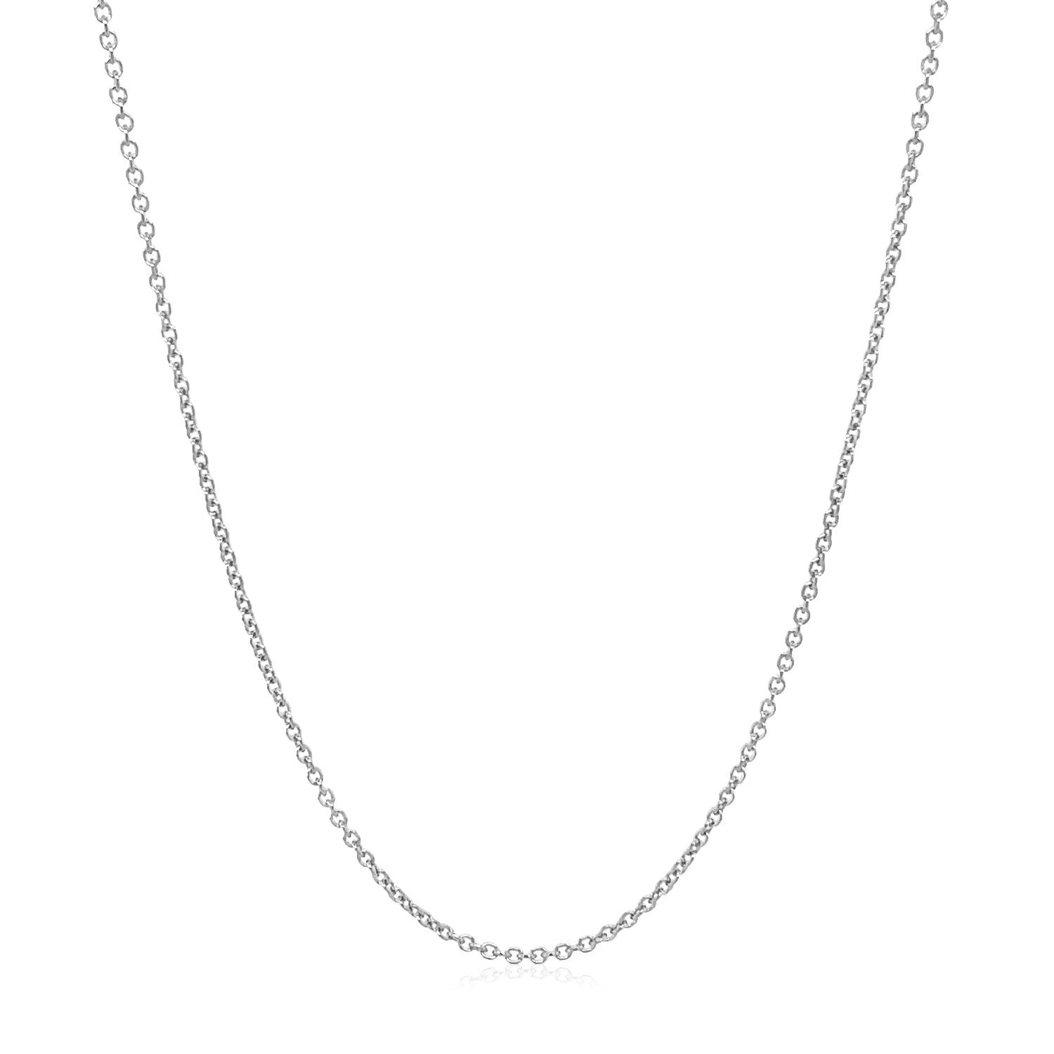 14k White Gold Round Cable Link Chain (1.20 mm) by Avera Group