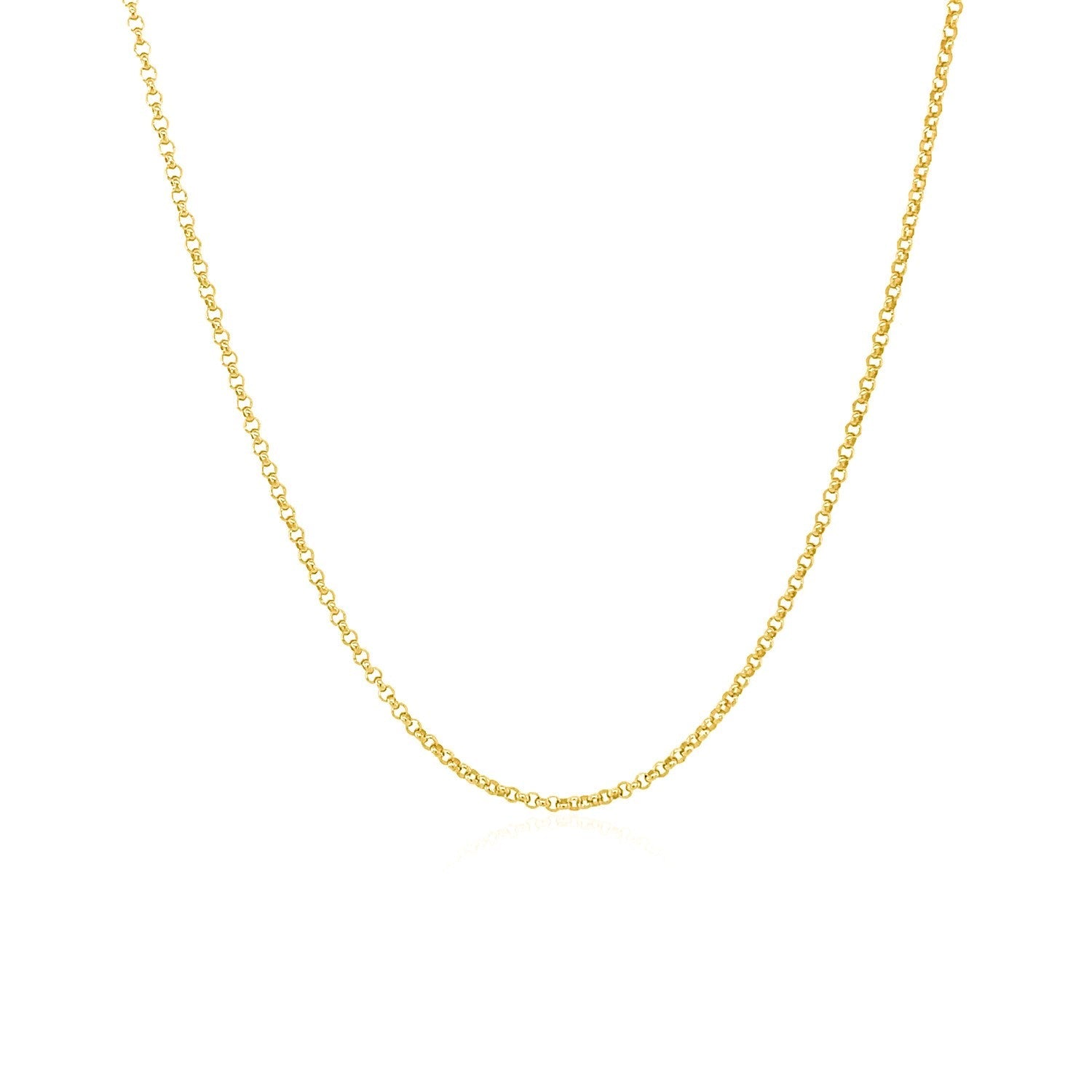14k Yellow Gold Diamond Cut Rolo Chain (1.10 mm) by Avera Group