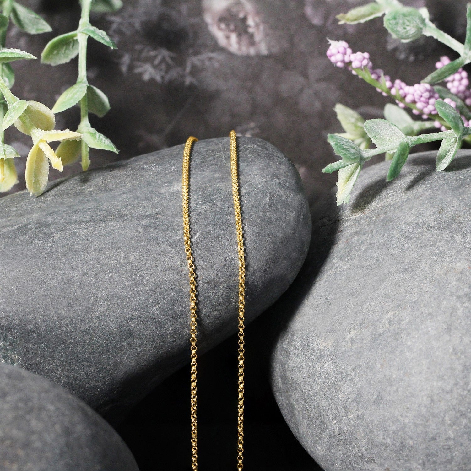 14k Yellow Gold Diamond Cut Rolo Chain 1.1mm by Bids.com