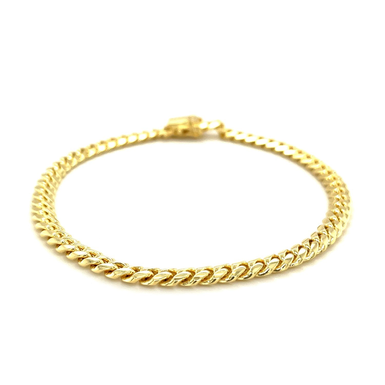 5.0mm 14k Yellow Gold Classic Miami Cuban Solid Bracelet by Bids.com