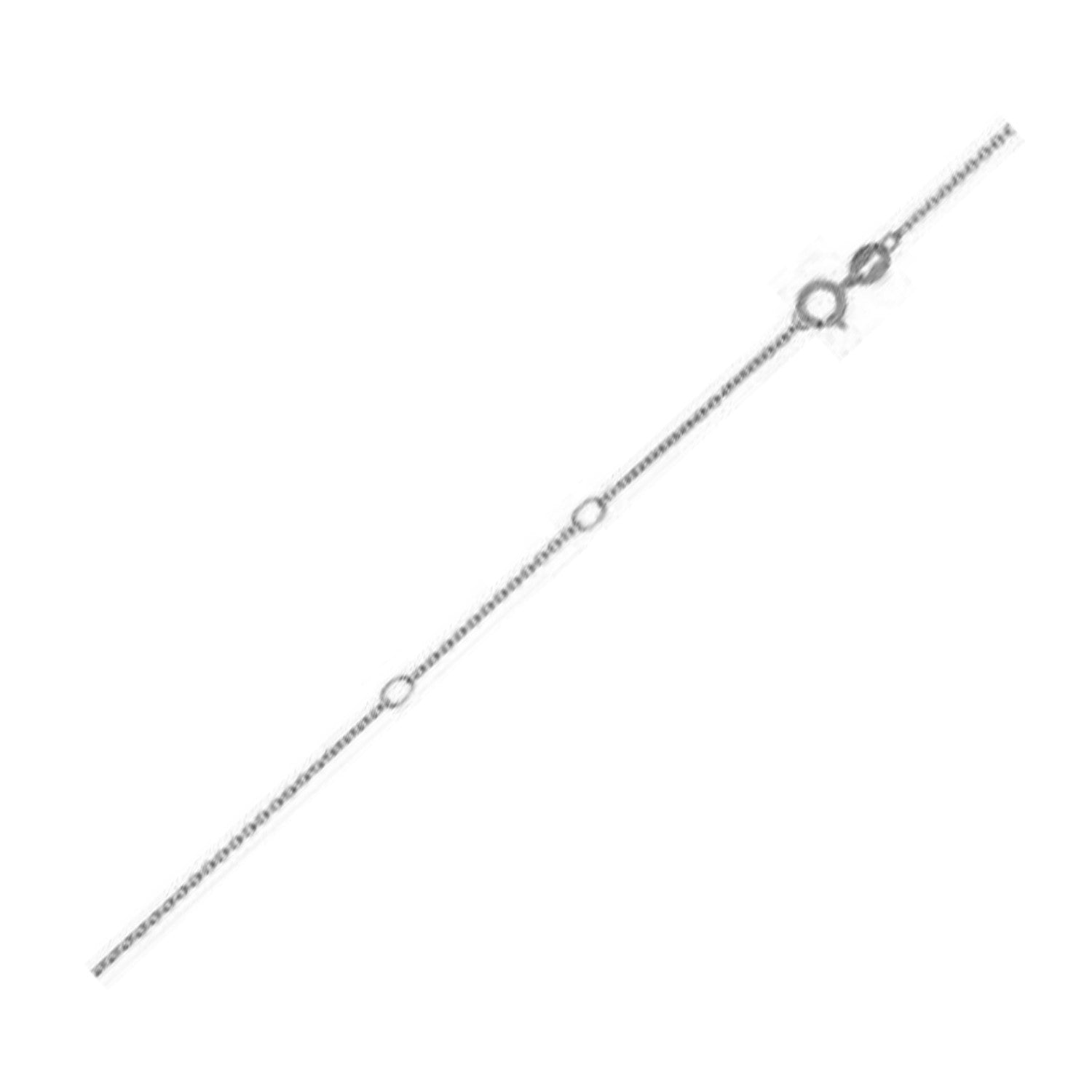 Double Extendable Diamond Cut Cable Chain in White Gold (0.87 mm) by Avera Group