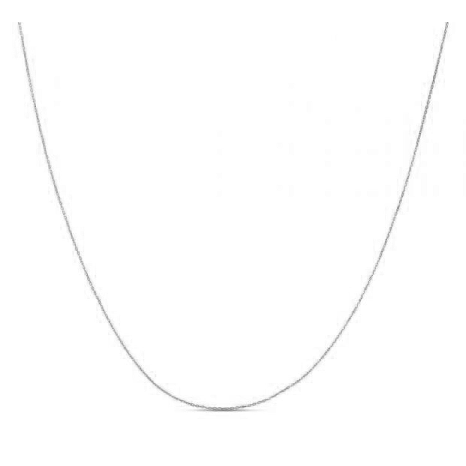 Double Extendable Diamond Cut Cable Chain in White Gold (0.87 mm) by Avera Group
