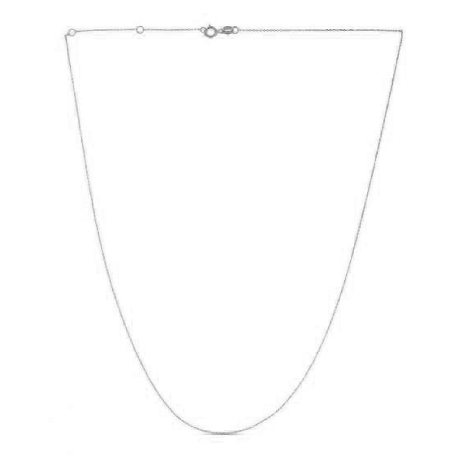 Double Extendable Diamond Cut Cable Chain in White Gold (0.87 mm)
