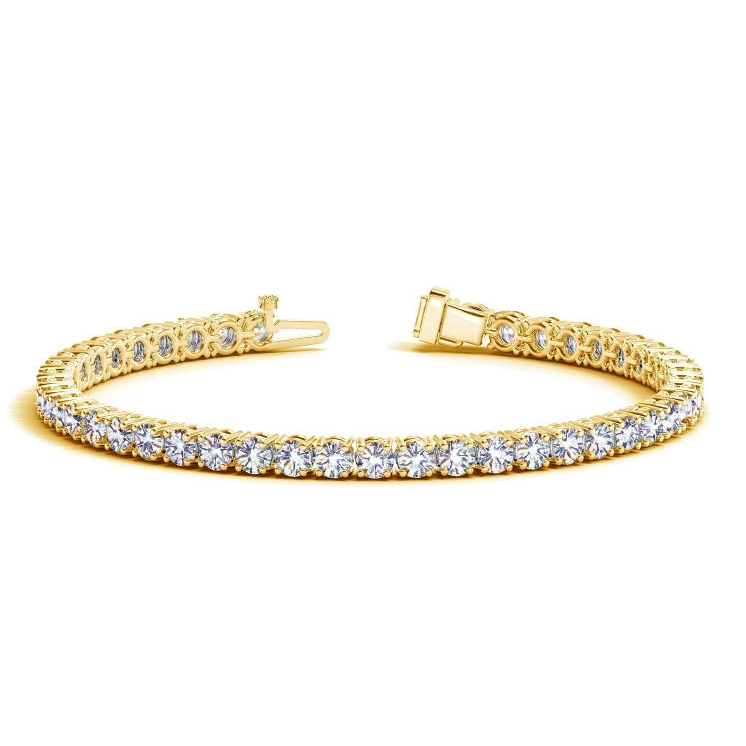 Lab Grown Round Diamond Tennis Bracelet in 14k Yellow Gold(10 cctw F/G VS2/SI1)