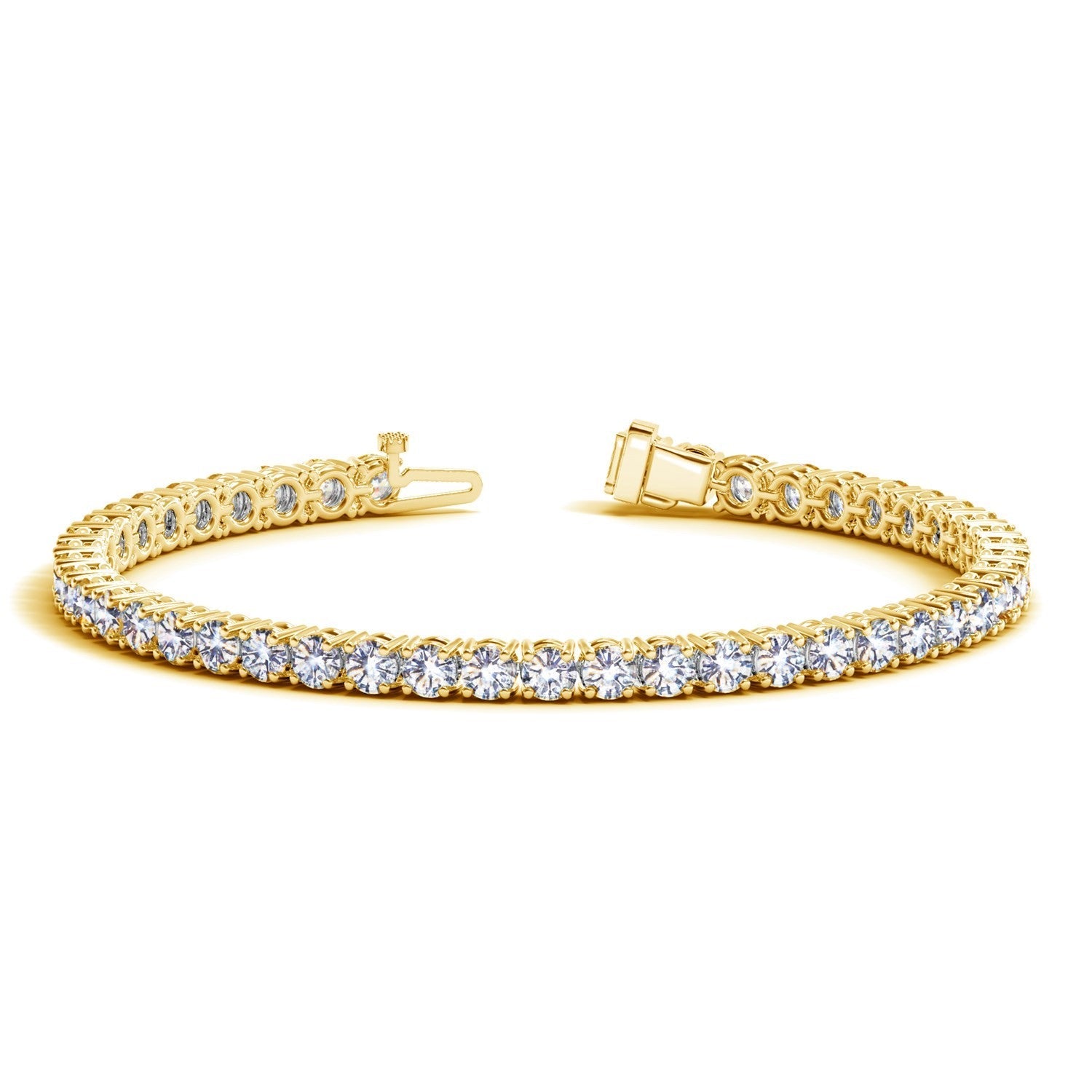 Lab Grown Round Diamond Tennis Bracelet in 14k Yellow Gold (10 cctw F/G VS2/SI1) by Bids.com