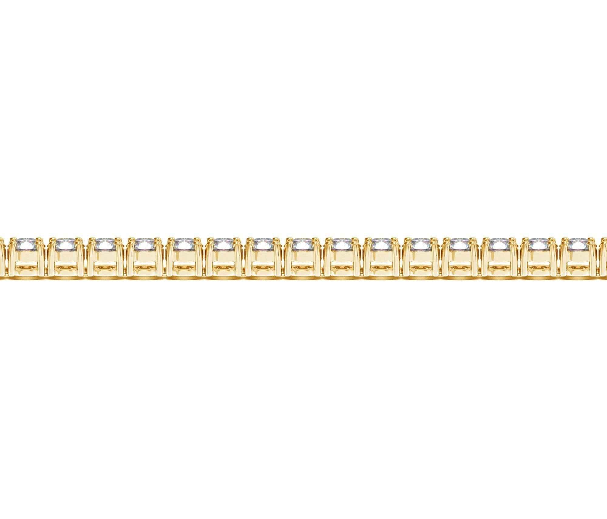 Lab Grown Round Diamond Tennis Bracelet in 14k Yellow Gold(10 cctw F/G VS2/SI1)