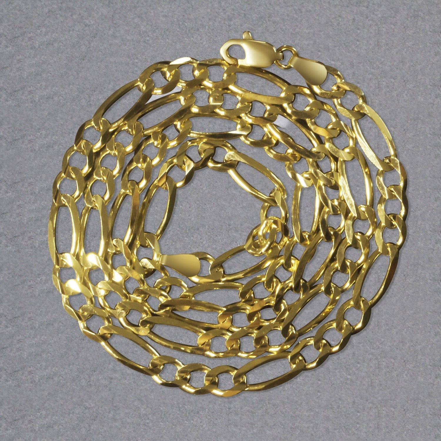 10K Yellow Gold Solid Figaro Chain (4.50 mm) by Bids.com