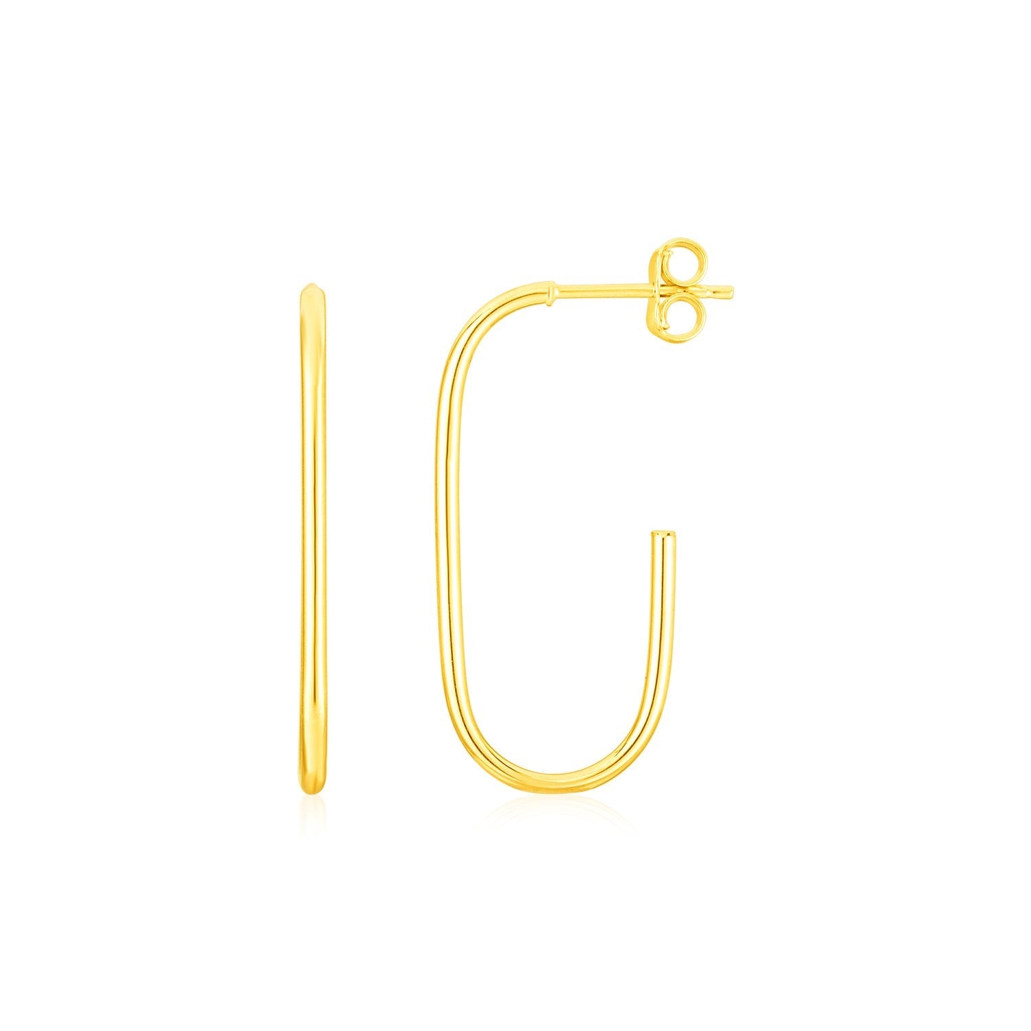 14K Yellow Gold J Hoop Earrings - earrings