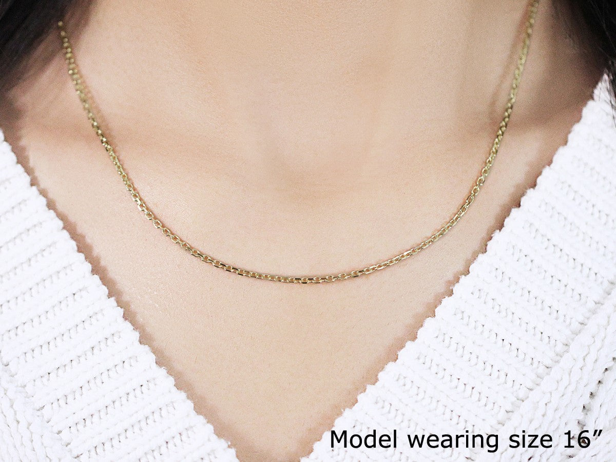 14k Yellow Gold Diamond Cut Cable Link Chain 1.8mm by Bids.com