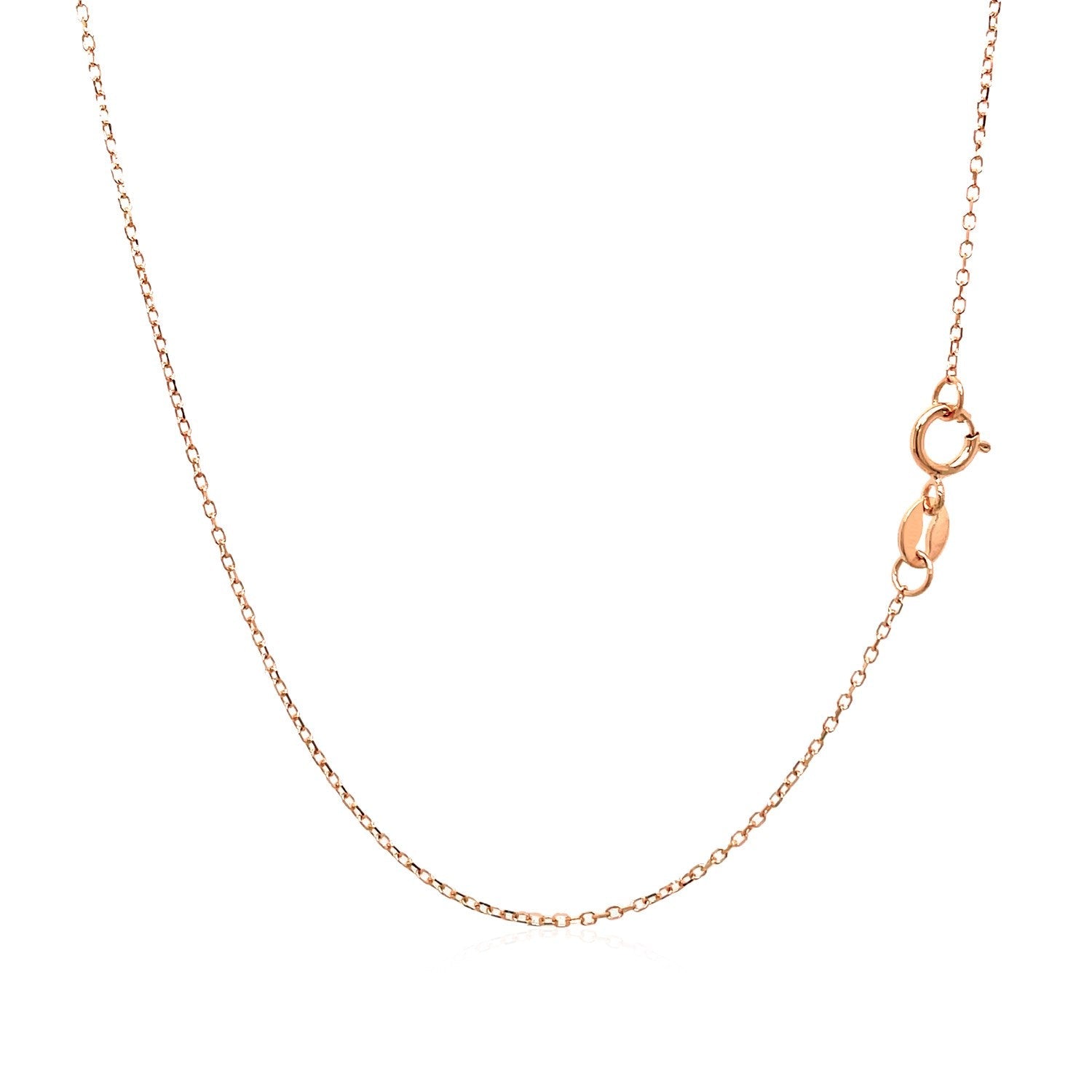 14k Pink Gold Diamond Cut Cable Link Chain (0.87 mm) - DestGlow