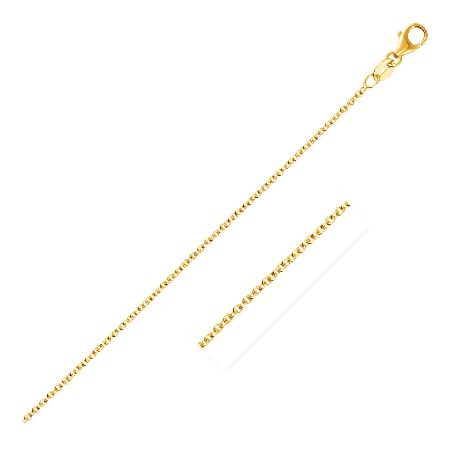14k Yellow Gold Round Cable Link Chain (1.50 mm) by Avera Group