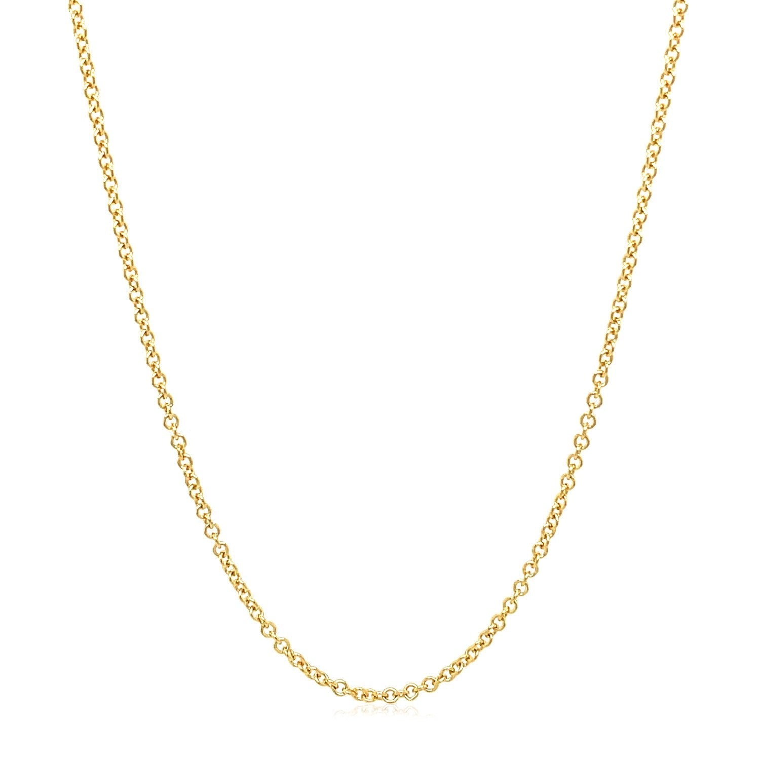 14k Yellow Gold Round Cable Link Chain 1.5mm DestGlow