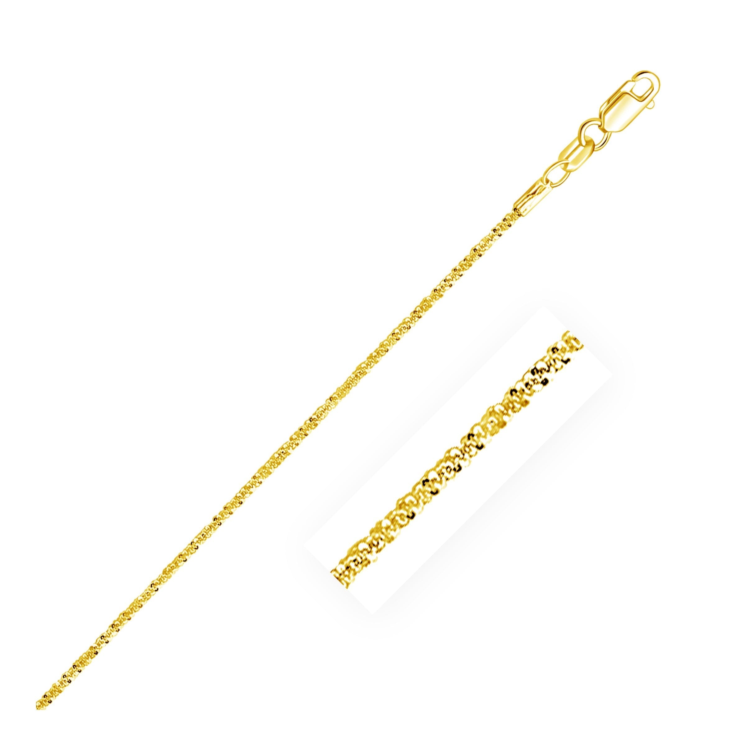14k Yellow Gold Sparkle Anklet 1.5mm DestGlow