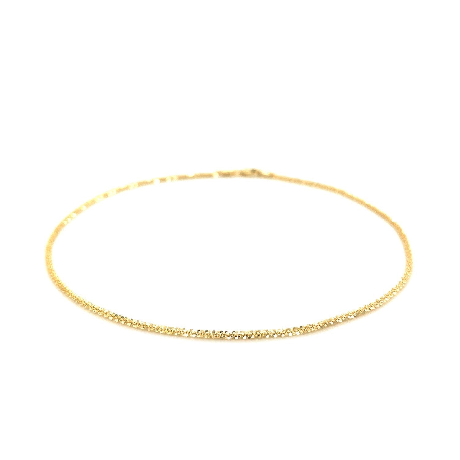 14k Yellow Gold Sparkle Anklet 1.5mm by Avera Group