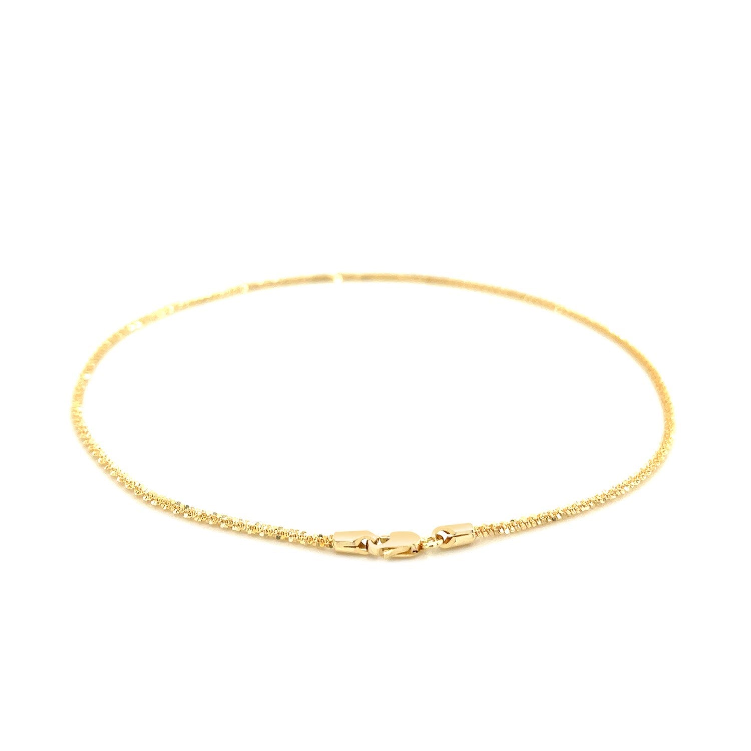 14k Yellow Gold Sparkle Anklet 1.5mm by Avera Group