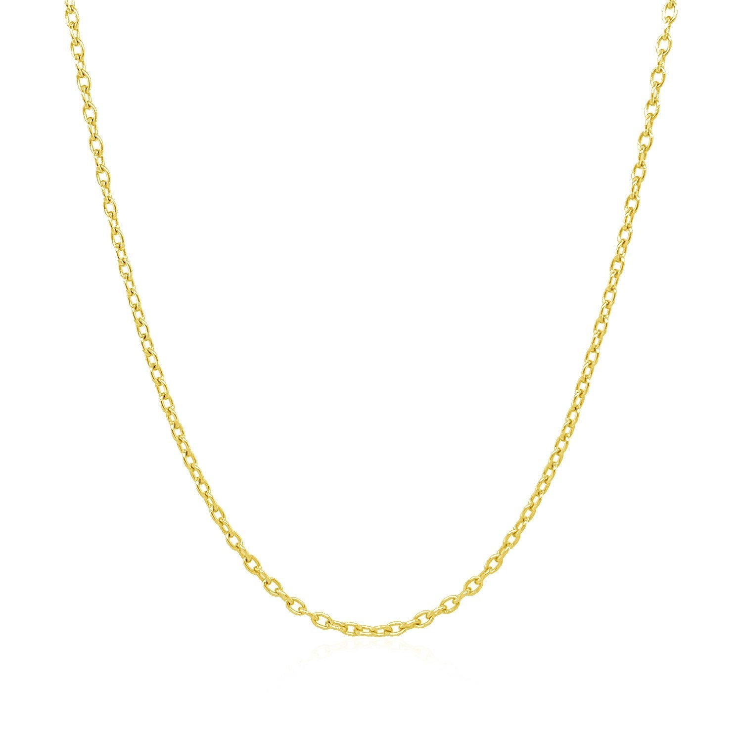 14k Yellow Gold Round Cable Link Chain 1.5mm - DestGlow