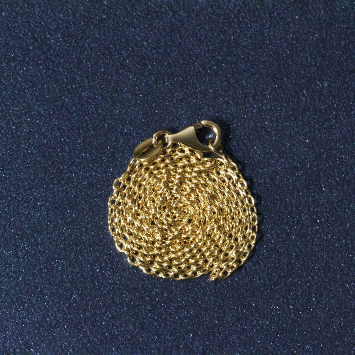 14k Yellow Gold Round Cable Link Chain 1.5mm
