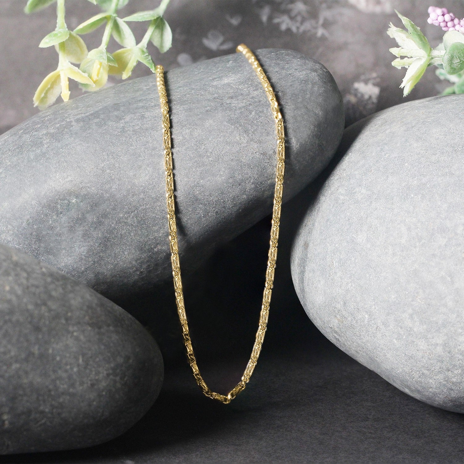 Diamond Cut Fancy Links Pendant Chain in 14k Yellow Gold (1.5mm) by Bids.com