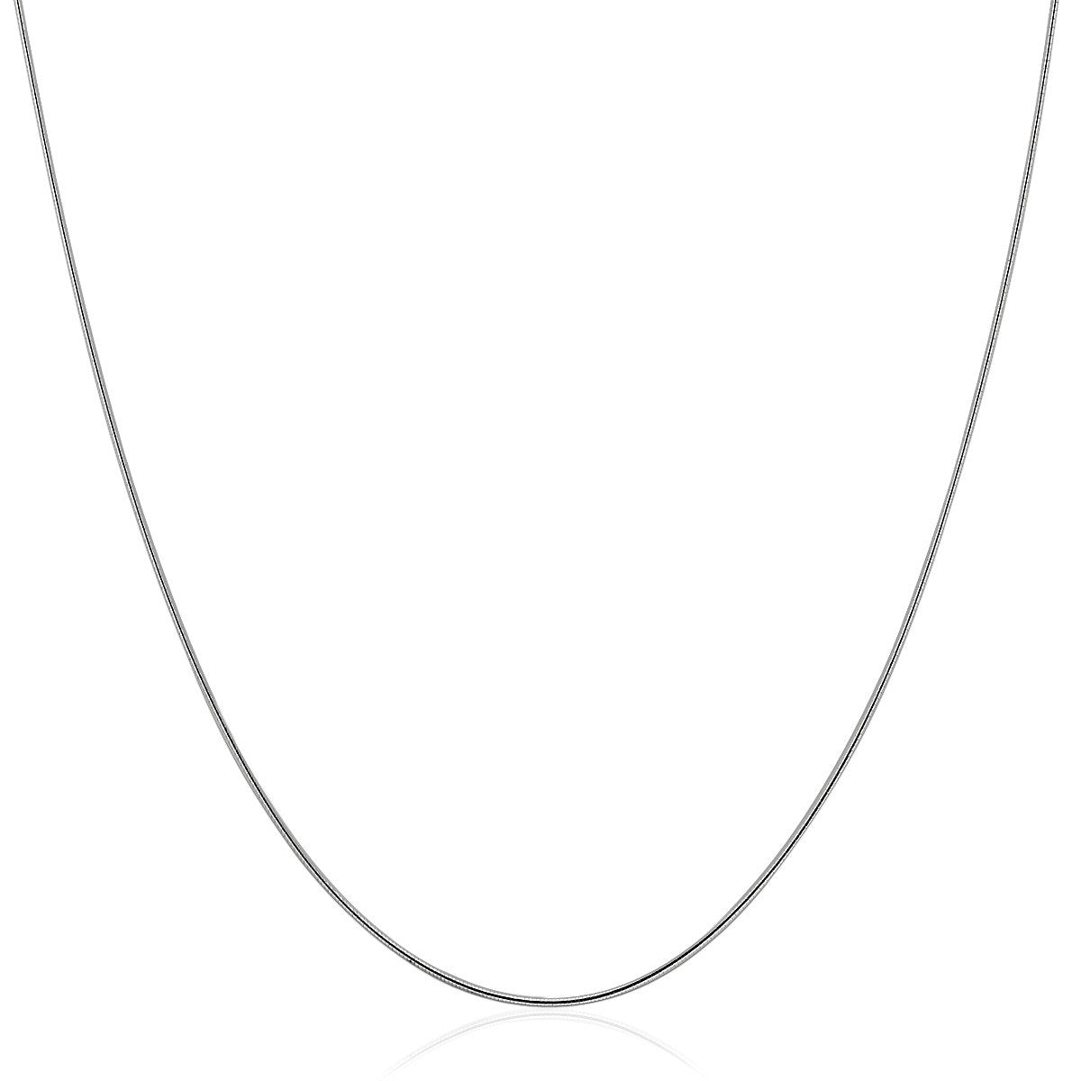14k White Gold Thin Motif Round Omega Necklace by Bids.com