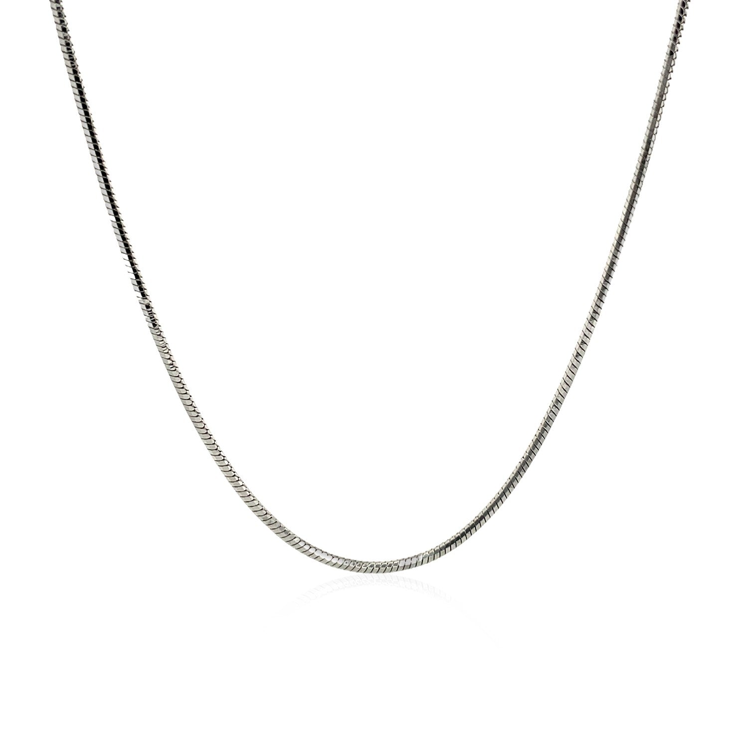 Rhodium Plated 1.2mm Sterling Silver Snake Style Chain - DestGlow