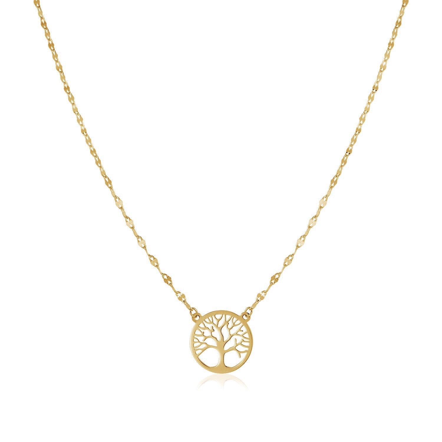 14K Yellow Gold Tree of Life Necklace DestGlow