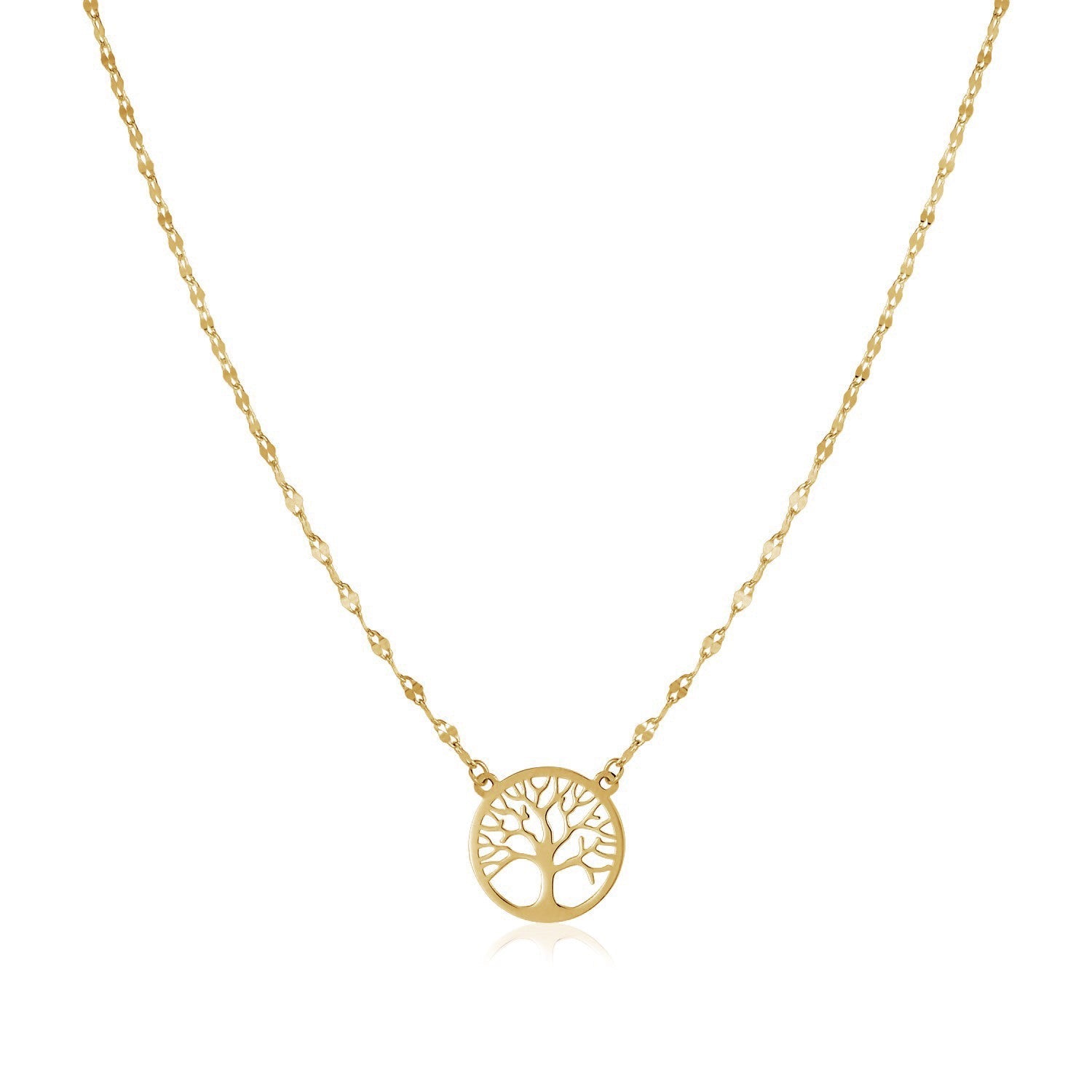 14K Yellow Gold Tree of Life Necklace by Bids.com