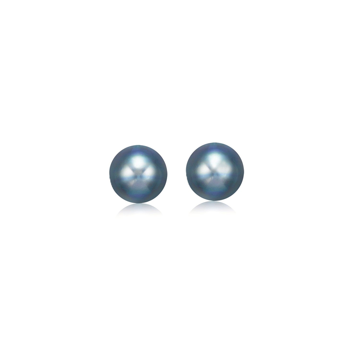 14k Yellow Gold Cultured Black Pearl Stud Earrings (7.0 mm) DestGlow