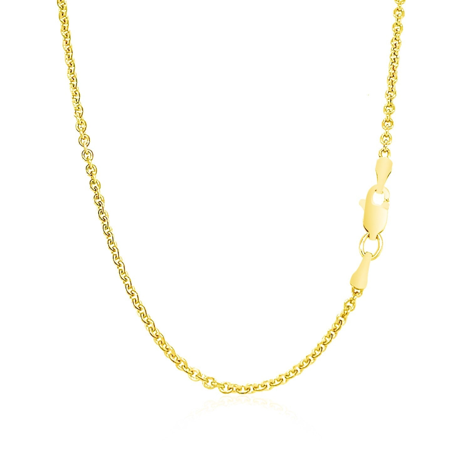 14k Yellow Gold Forsantina Lite Cable Link Chain (1.80 mm) - DestGlow
