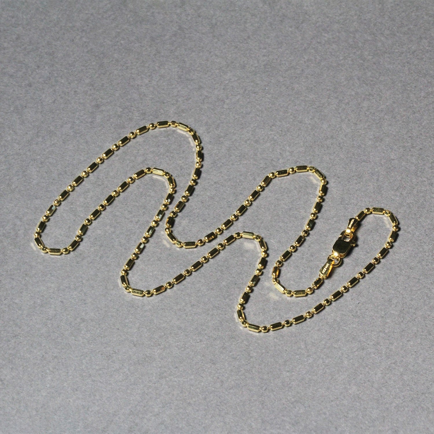 14k Yellow Gold Diamond-Cut Alternating Bead Chain 1.5mm by Bids.com