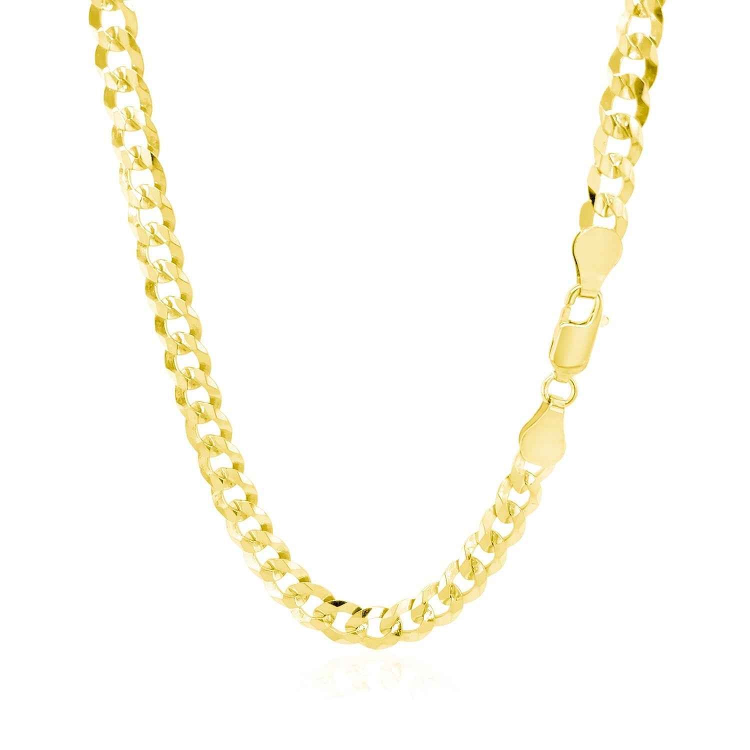 14k Yellow Gold Solid Curb Chain (5.70 mm)