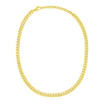 14k Yellow Gold Cuban Chain Choker Necklace