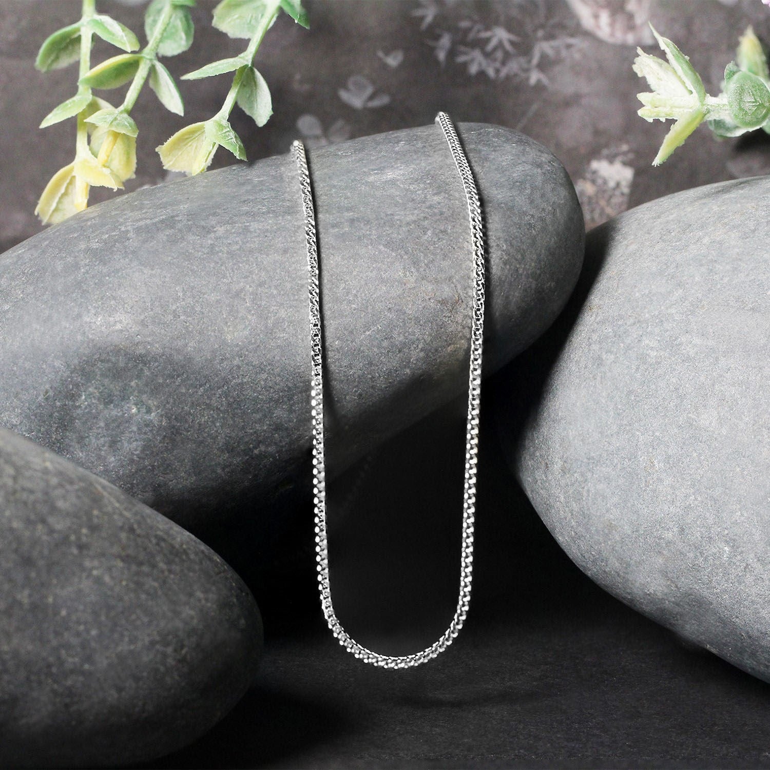 14k White Gold Franco Chain 1.2mm by Bids.com