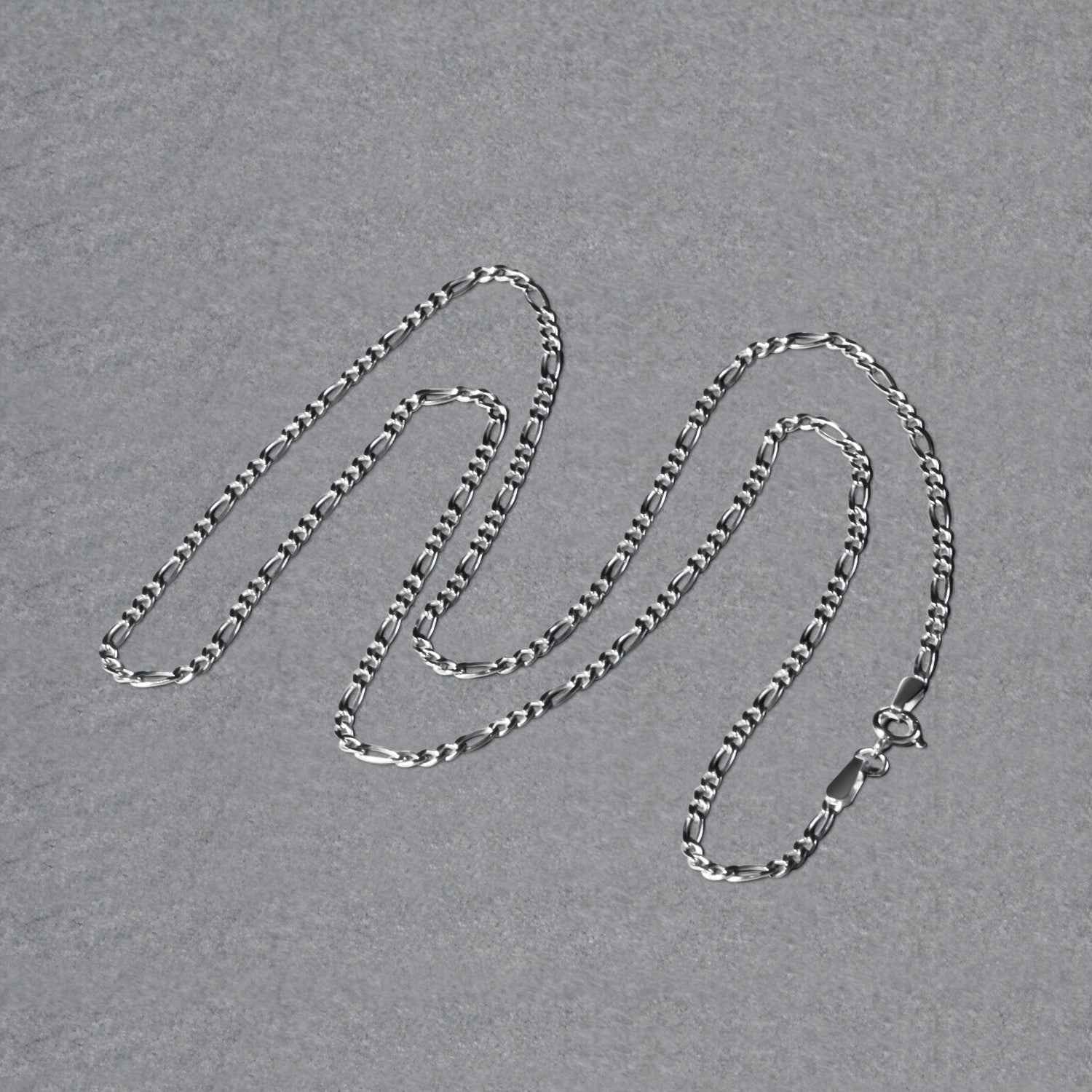14k White Gold Solid Figaro Chain 1.9mm