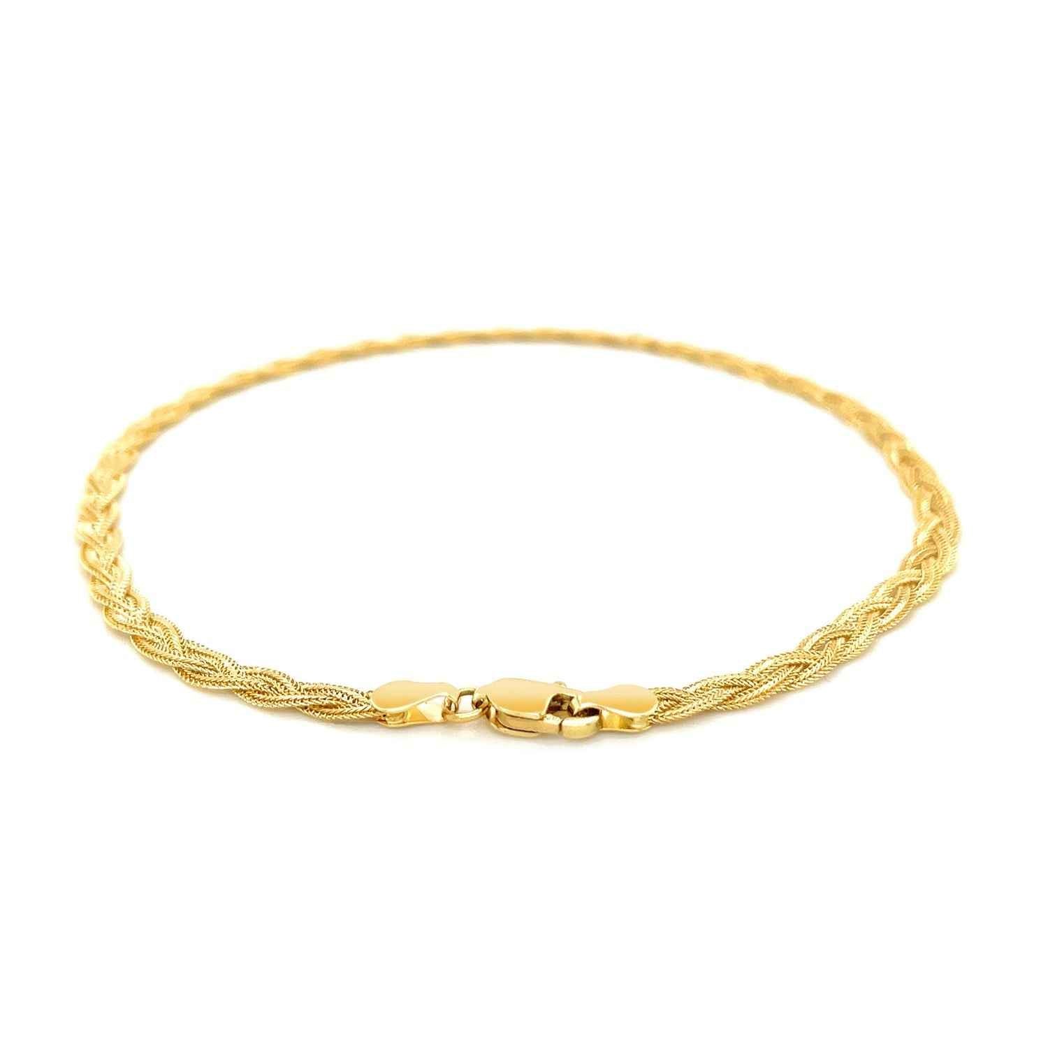 14k Yellow Gold Braided Bracelet (3.50 mm)