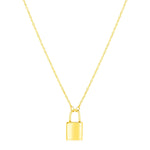 14k Yellow Gold Padlock Necklace