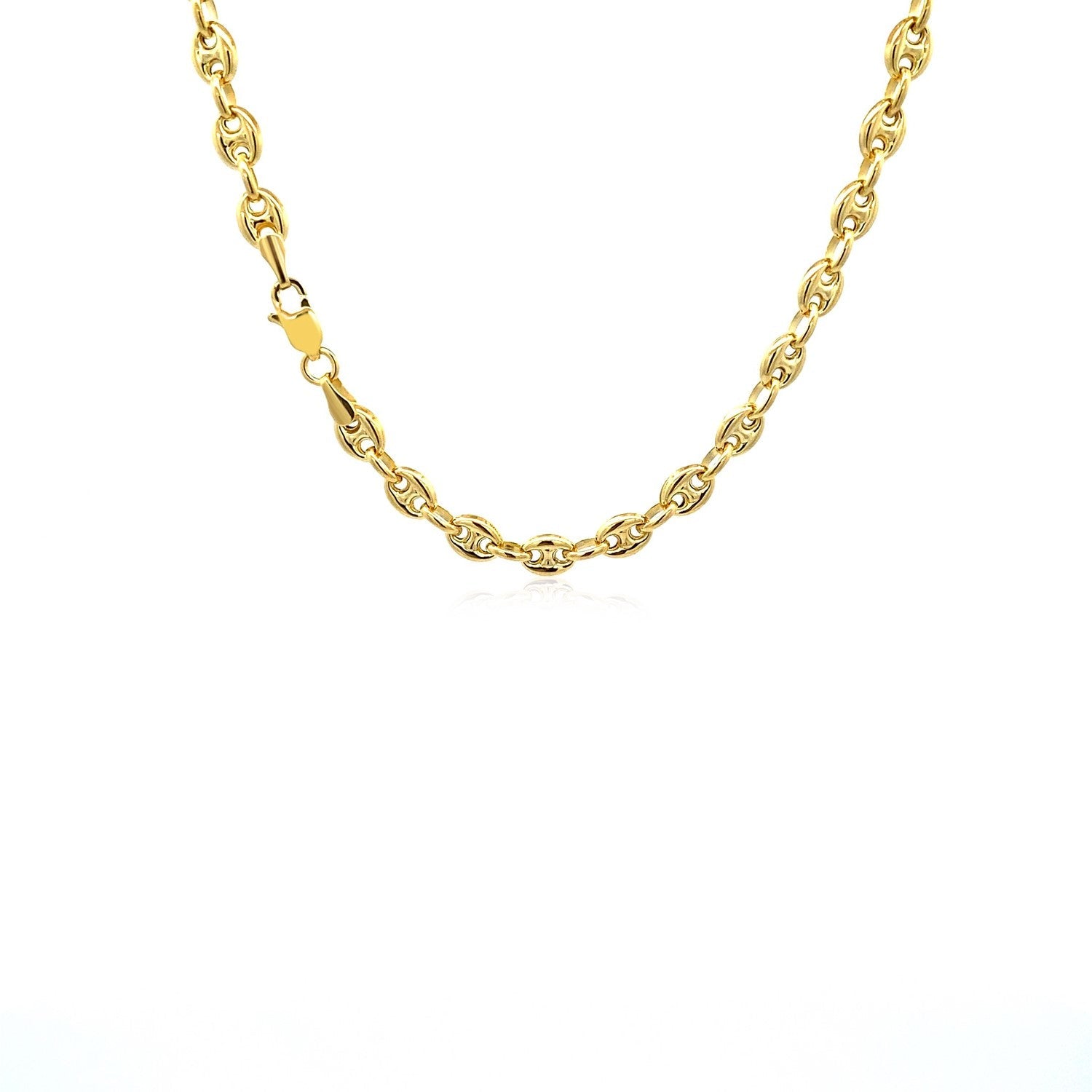 4.7mm 14k Yellow Gold Puffed Mariner Link Chain by Bids.com