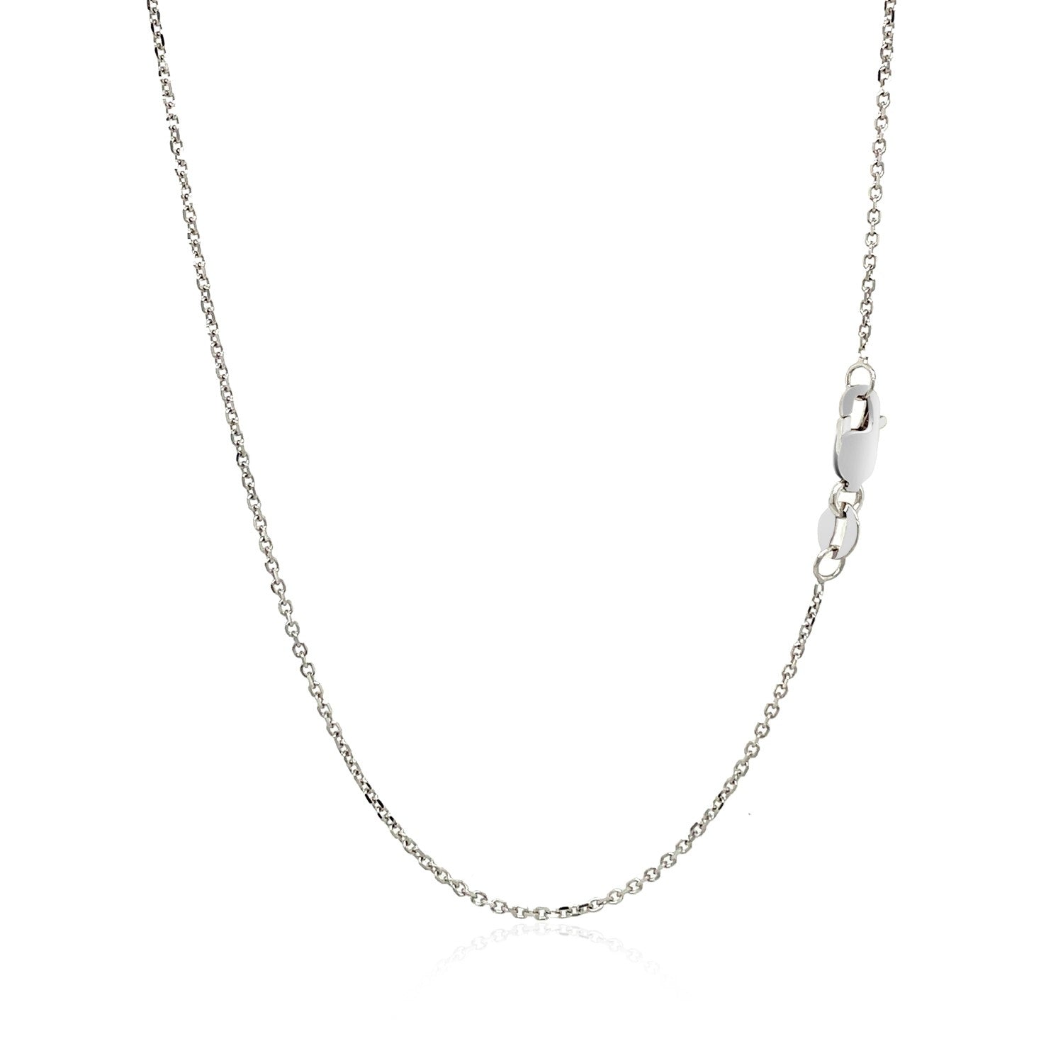 10k White Gold Cable Chain (1.10 mm) by Avera Group