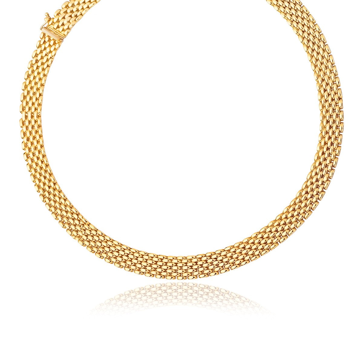 14k Yellow Gold Flexible Panther 9.0mm Line Necklace by Bids.com