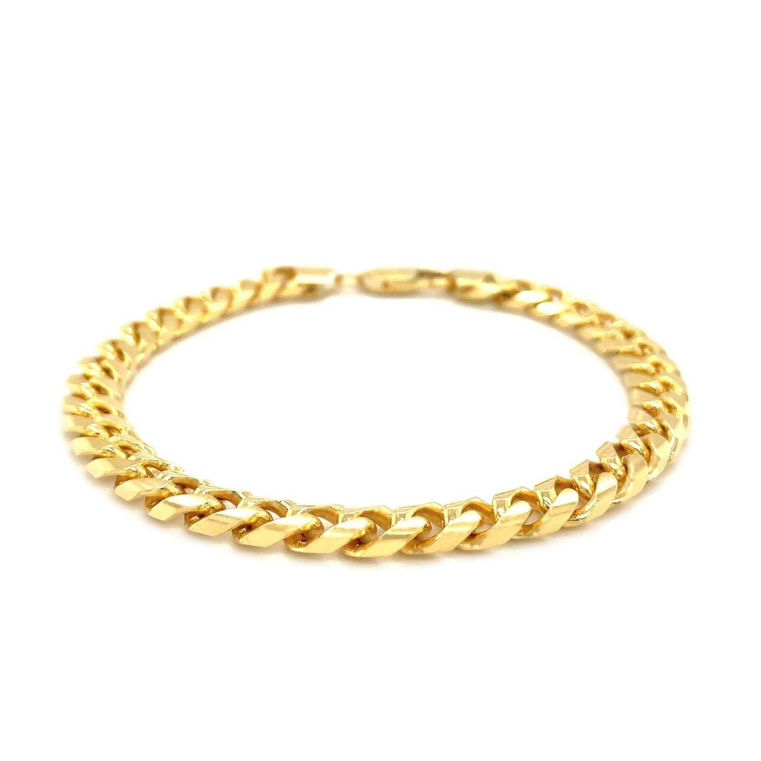 14k Yellow Gold Solid Miami Cuban Bracelet (7.20 mm)
