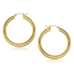14k Yellow Gold Polished Hoop Earrings (5x40mm) - earrings