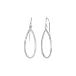 14k White Gold Earrings with Polished Open Teardrop Dangles - accessories