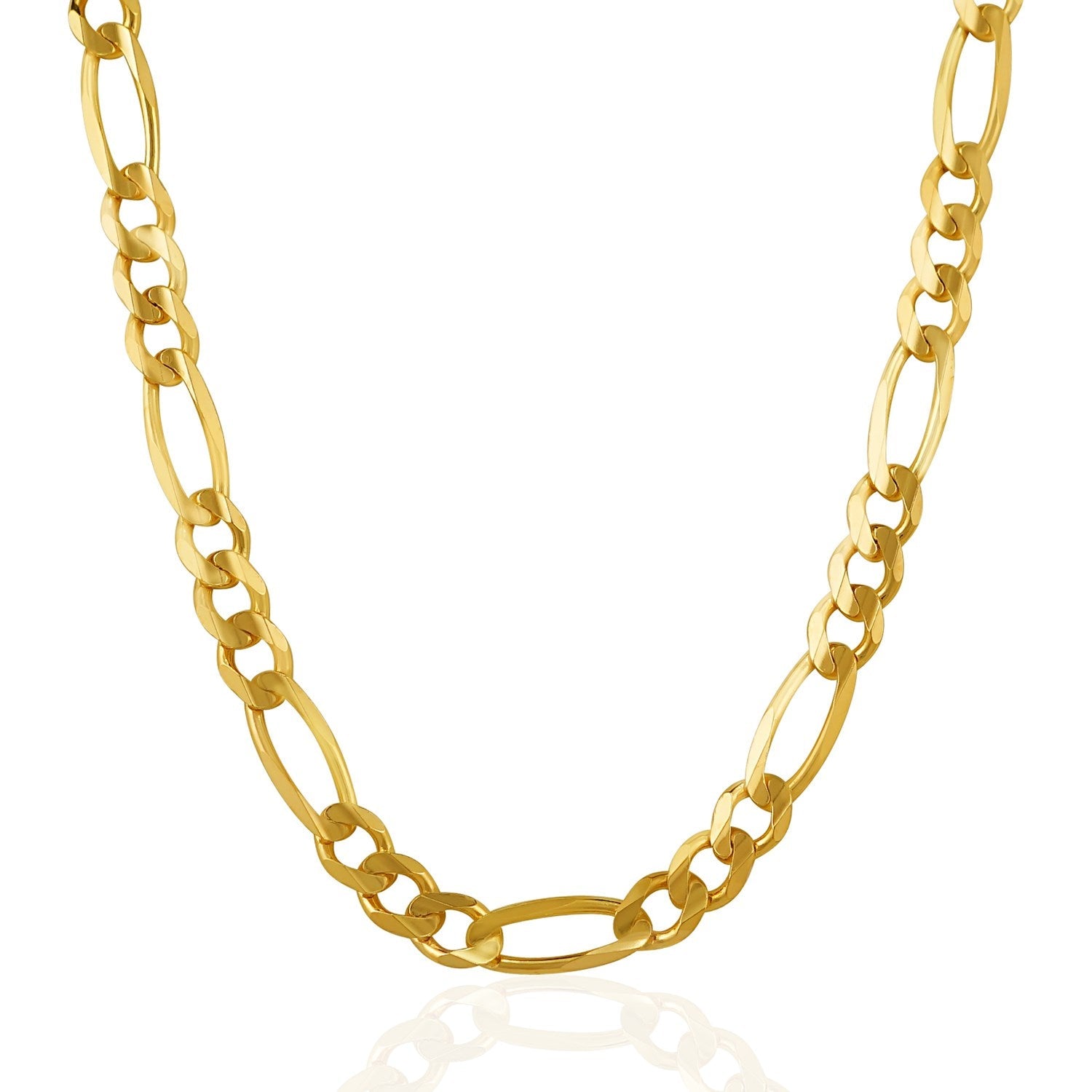7.0mm 14k Yellow Gold Solid Figaro Chain by Bids.com