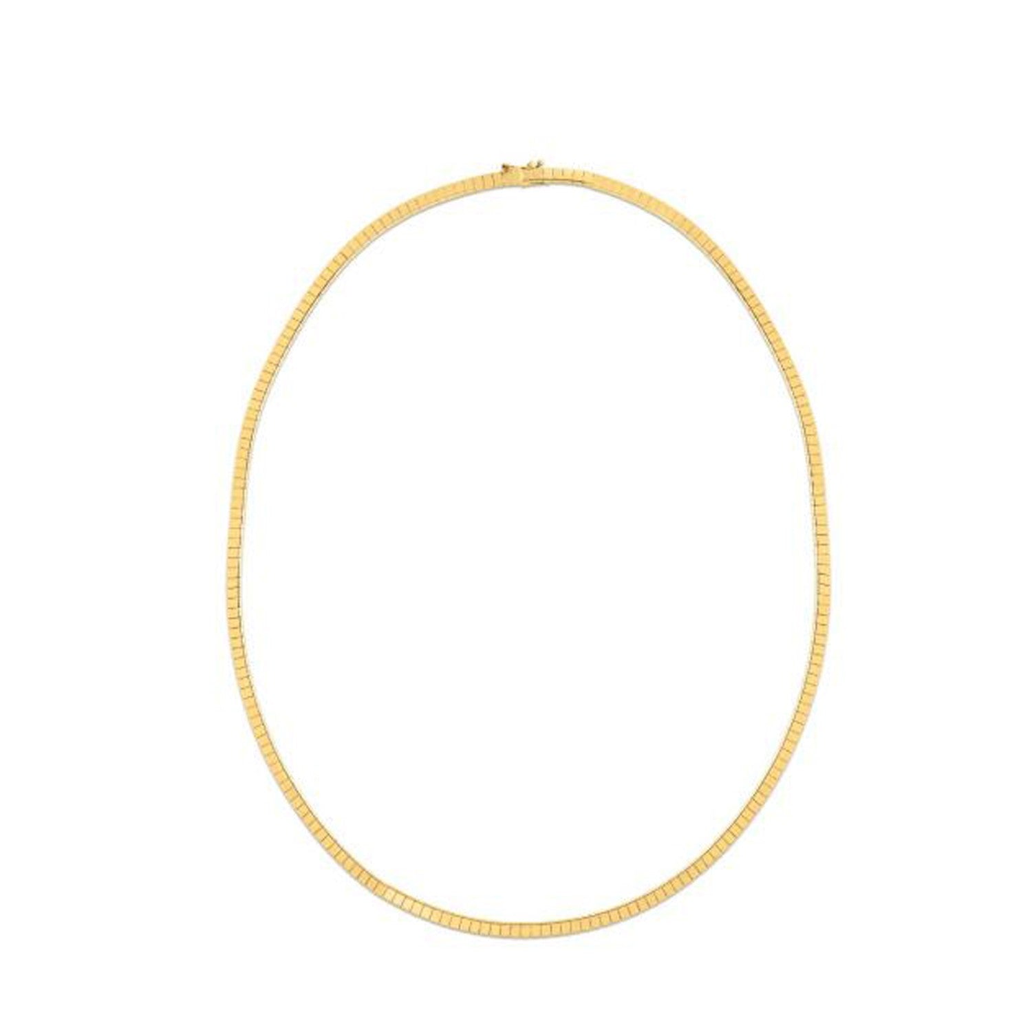 14k Yellow Gold Brick Omega Necklace DestGlow