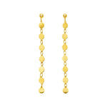 14k Yellow Gold Post Dangle Earrings with Polished Circles - earrings