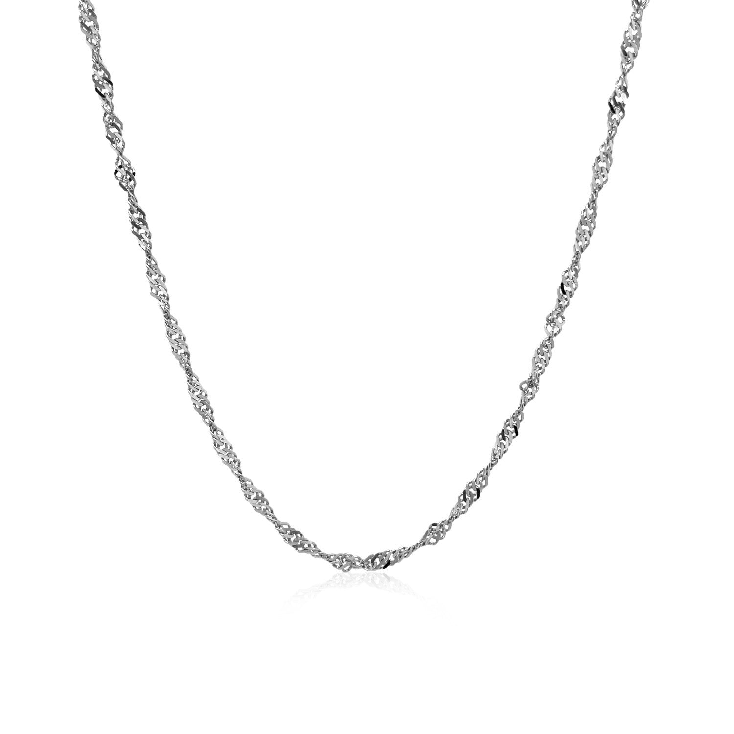 14k White Gold Singapore Chain (1.80 mm) - DestGlow