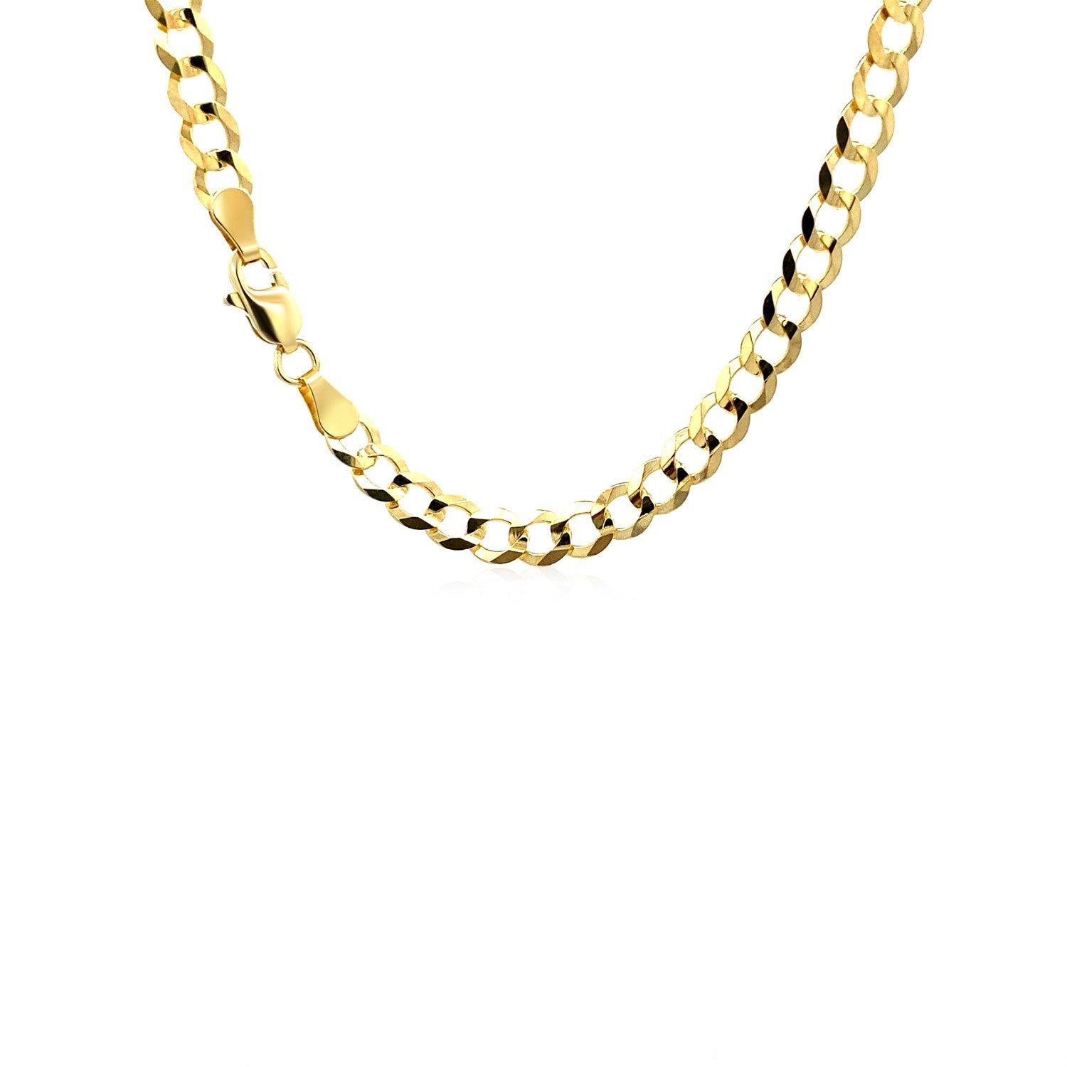 14k Yellow Gold Solid Curb Chain (4.70 mm) by Avera Group