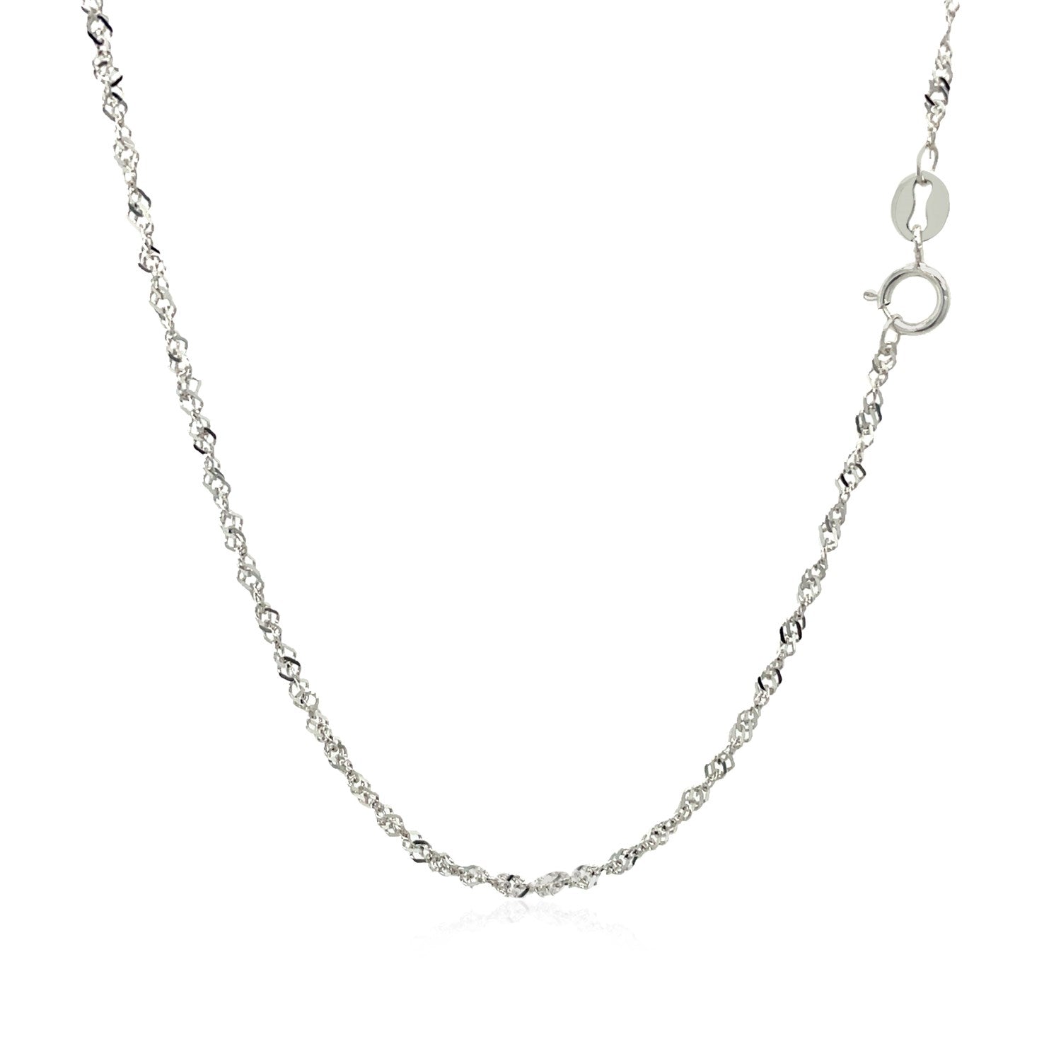 14k White Gold Singapore Chain (1.30 mm) - DestGlow
