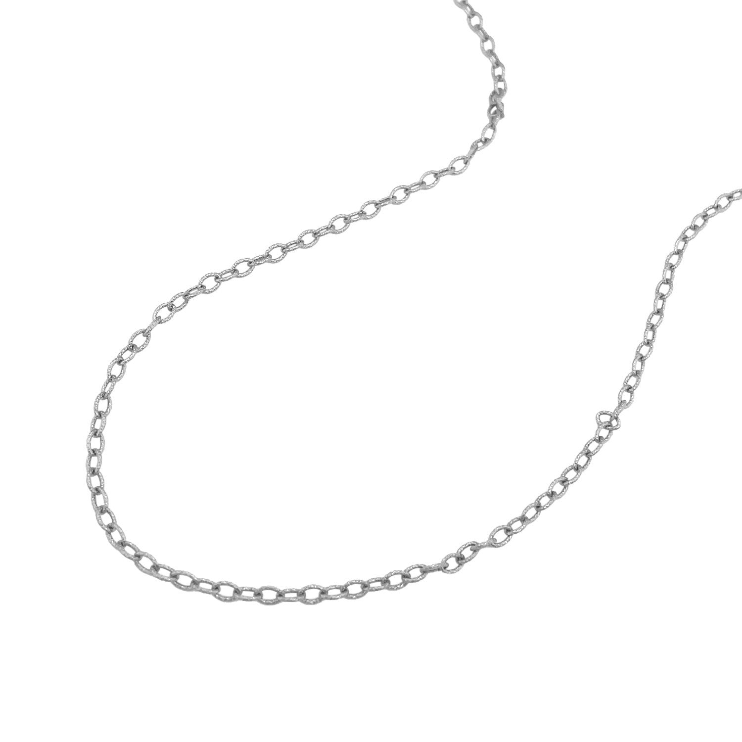 2.5mm 14k White Gold Pendant Chain with Textured Links by Bids.com