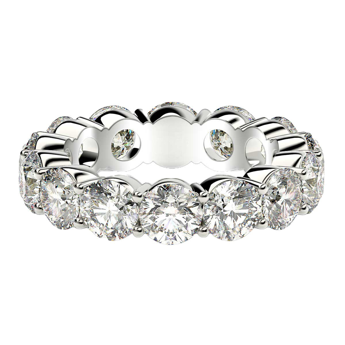 Round Cut Lab Grown Diamond Eternity Ring in 14k White Gold (6 cttw FG/VS2) by Bids.com