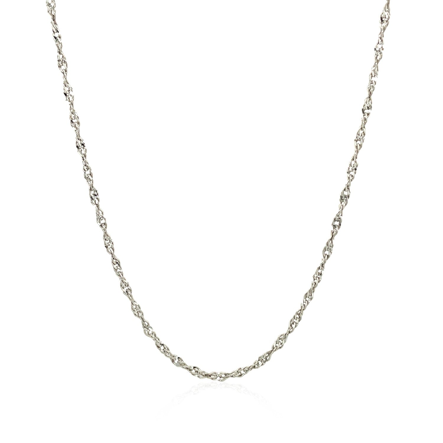 Sterling Silver 1.6mm Singapore Style Chain (1.50 mm) by Avera Group